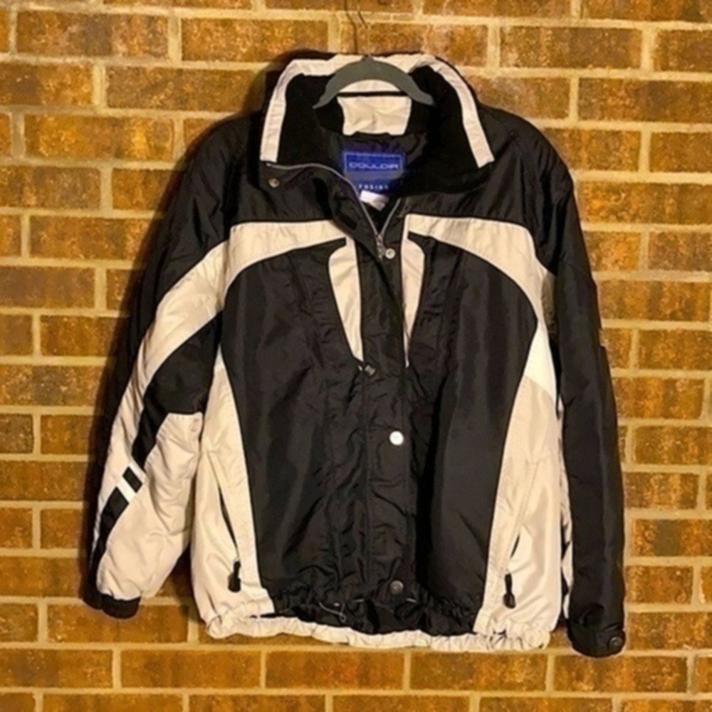 Vintage Couloir Fusion Black White & Tan Ski Snow Jacket​
